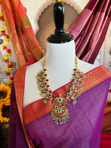 Jadau Kundan Necklace | Real Kemp Stones | Brass Base | No earrings | Gold Polish | Free Shipping | Ships from California